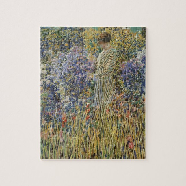 Puzzle Lady in a Garden par Frederick Frieseke, Art (Vertical)
