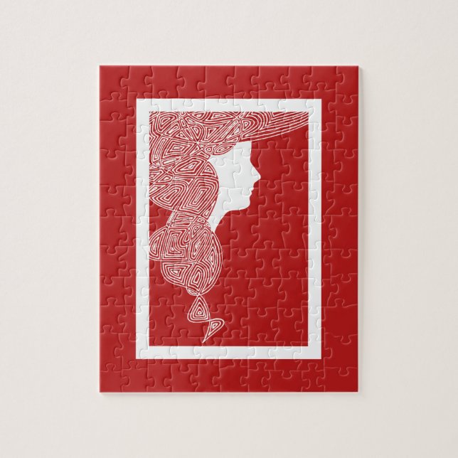 Puzzle Lady Red (Vertical)