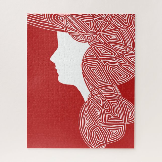 Puzzle Lady Red (Vertical)