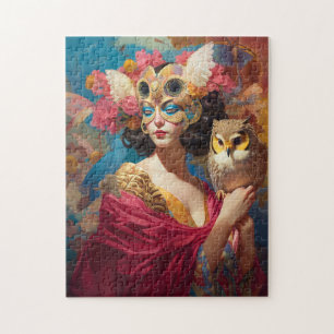 Puzzle Lady With Owl Imaginaire Art