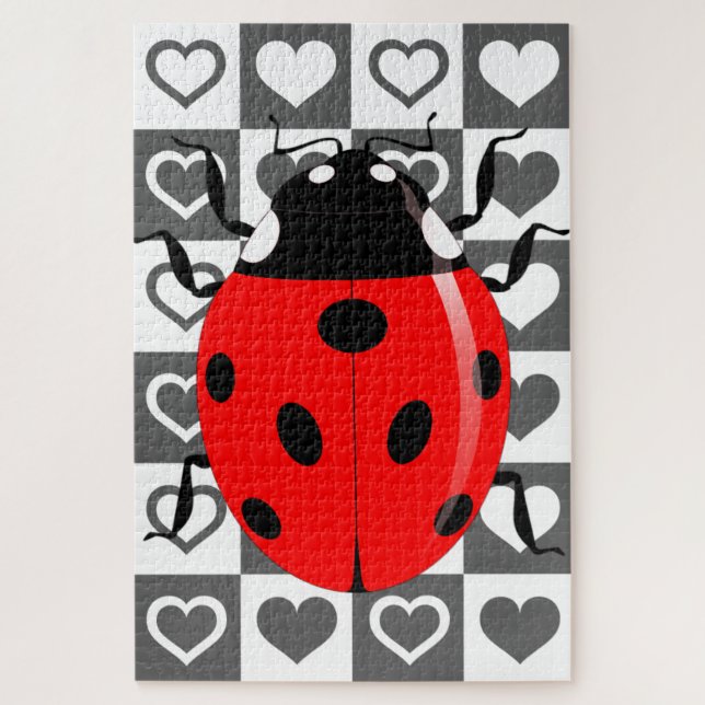 Puzzle Ladybug & Coeurs (Vertical)