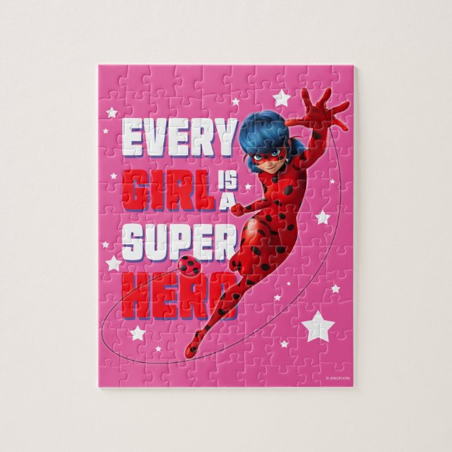 Puzzle Ladybug Every Girl est un super héros (Vertical)