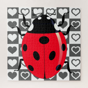 Puzzle Ladybug & Hearts -