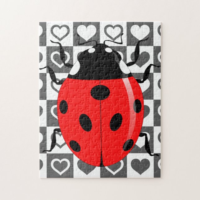 Puzzle Ladybug & Hearts - (Vertical)
