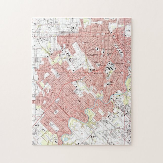 Puzzle Lafayette Louisiane Map (1983) (Vertical)