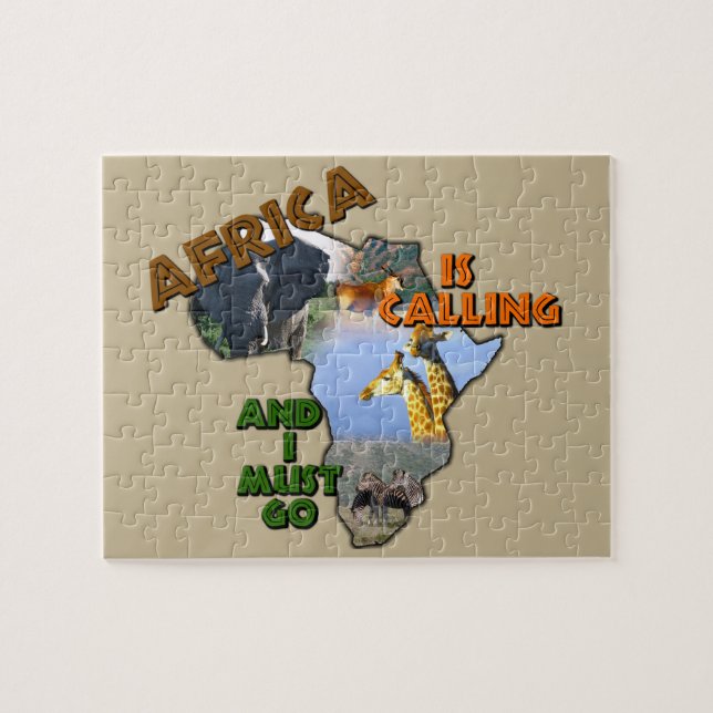 Puzzle L'Afrique appelle le collage de la faune (Horizontal)