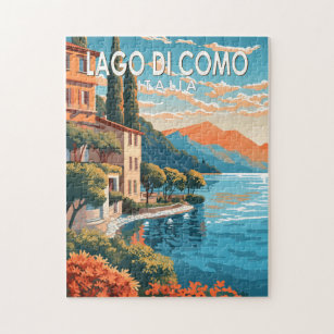 Puzzle Lago di Como Italia Travel Art Vintage