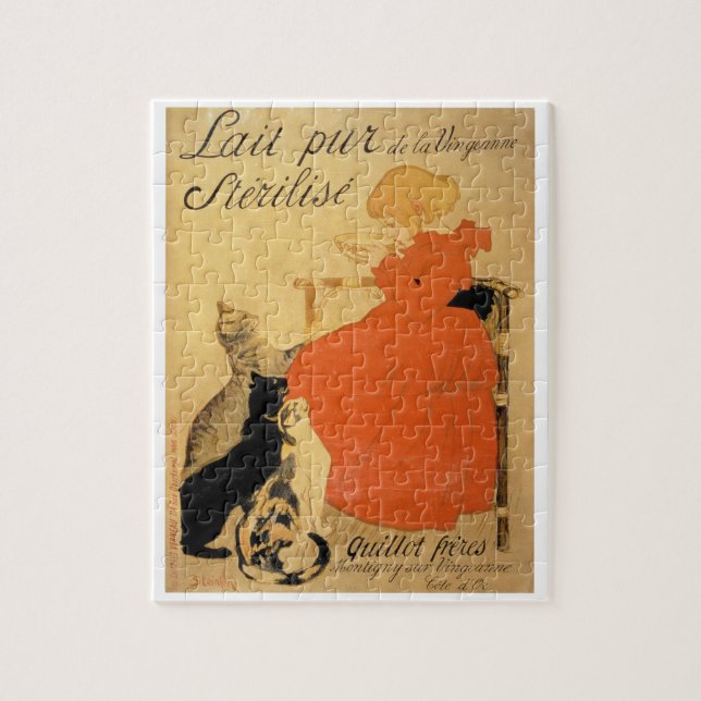 Puzzle "Lait stérilisé pur de La Vingeanne", 1894 (Co (Vertical)