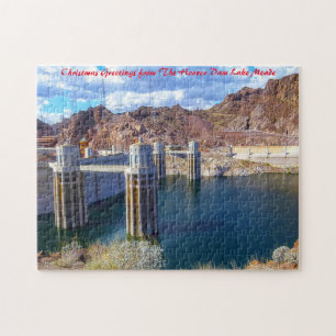 Puzzle Lake Meade Hoover Dam. Christmas Greetings