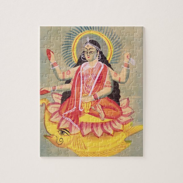 Puzzle Laksmi se reposant sur un trône de lotus part, (Vertical)