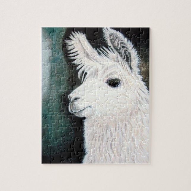 Puzzle Lama blanc (Vertical)