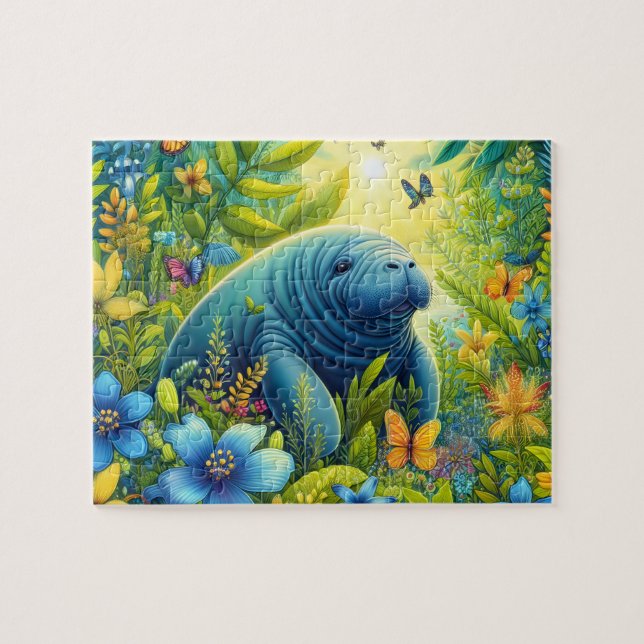 Puzzle Lamantin Floral (Horizontal)