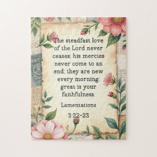 Puzzle Lamentations 3:22–23 Conception Florale Vintage 