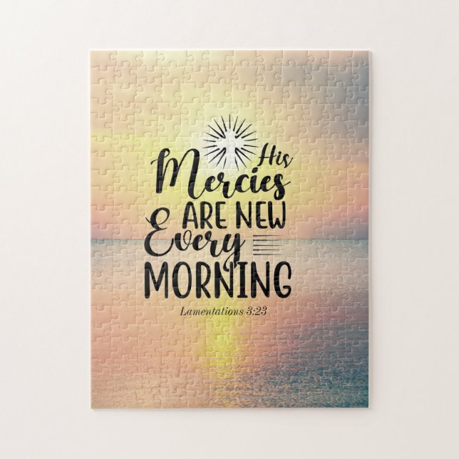 Puzzle Lamentations 3:23 His Mercies New Every Morning (Vertical)