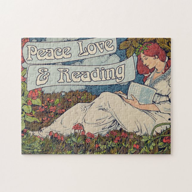 Puzzle L'amour de la paix et la lecture (Horizontal)
