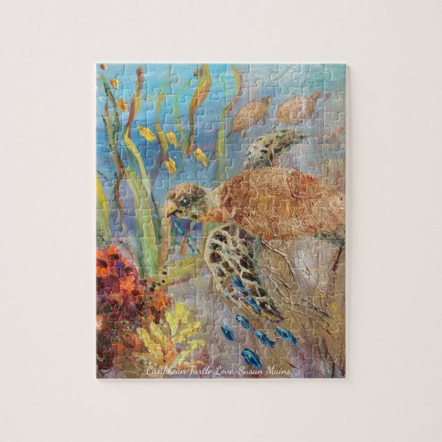 Puzzle L'amour de la tortue des Caraïbes par Susan Mains (Vertical)