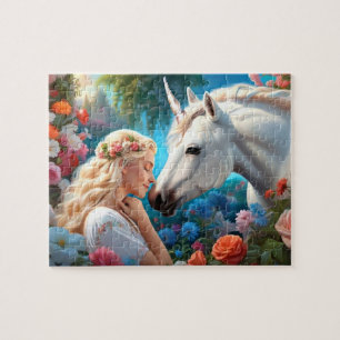 Puzzle L'amour d'une princesse pour sa licorne