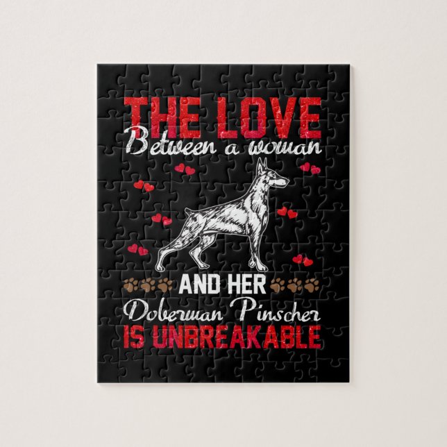 Puzzle L'Amour Est Indestructible Doberman Pinscher (Vertical)