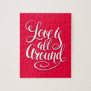 Puzzle L'Amour Est Tout Autour Du Script Lettrant Rose