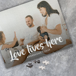 Puzzle L'amour moderne vit ici souvenir de date de photo 