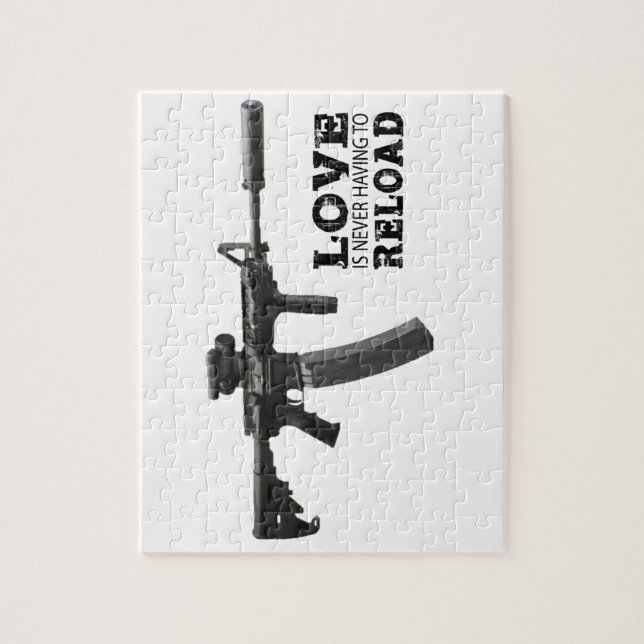 Puzzle L'amour ne doit jamais recharger AR-15 (Vertical)
