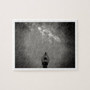 Puzzle Lampe artistique noir et blanc nuages lumineux dan