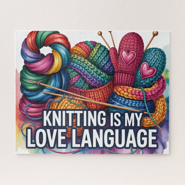 Puzzle Langage d'amour de tricot mignon (Horizontal)