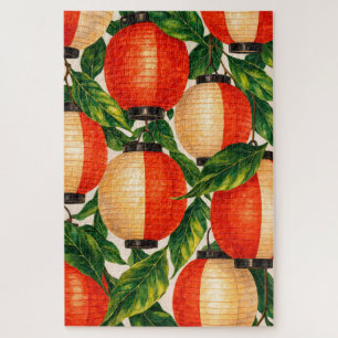 Puzzle Lanterne japonaise rouge en papier