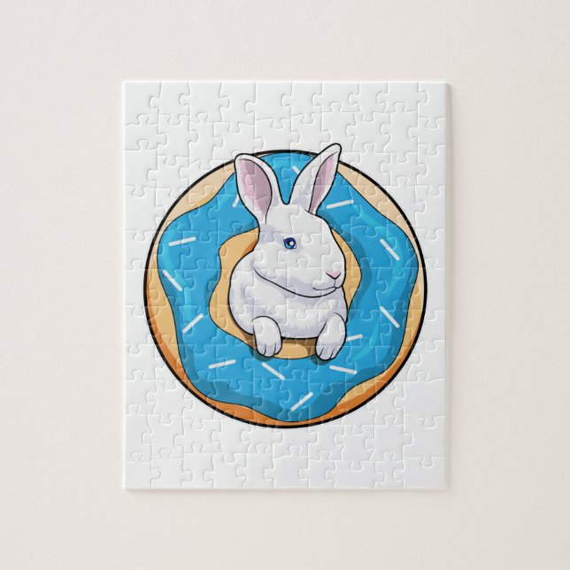 Puzzle Lapin avec Donut (Vertical)