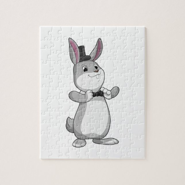 Puzzle Lapin avec haut-de-forme et noeud papillon (Vertical)
