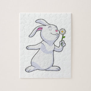 Puzzle Lapin avec marguerite