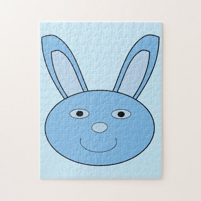 Puzzle Lapin Bleu Visage Printemps Pâques (Vertical)