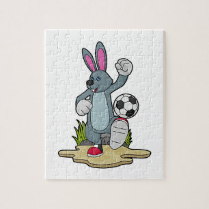 Puzzle Lapin comme joueur de football avec Soccer