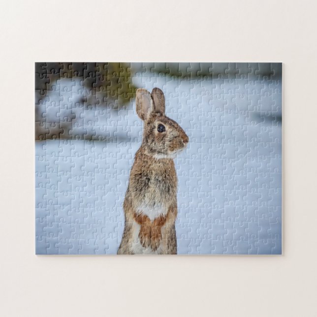 Puzzle Lapin dans la neige (Horizontal)