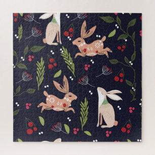 Puzzle Lapin d'art populaire scandinave
