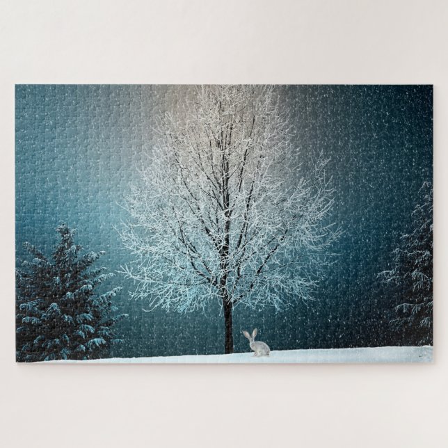 Puzzle Lapin de Noël (Horizontal)