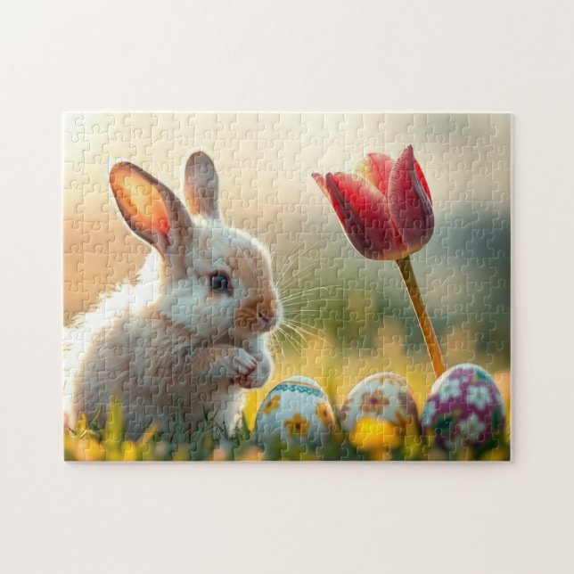 Puzzle Lapin de Pâques au printemps (Horizontal)