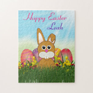 Puzzle Lapin de Pâques avec Œufs Peints / Enfants Mignons