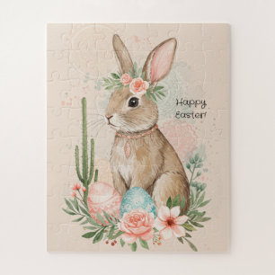 Puzzle Lapin de Pâques Bohème Pastel Fantaisiste