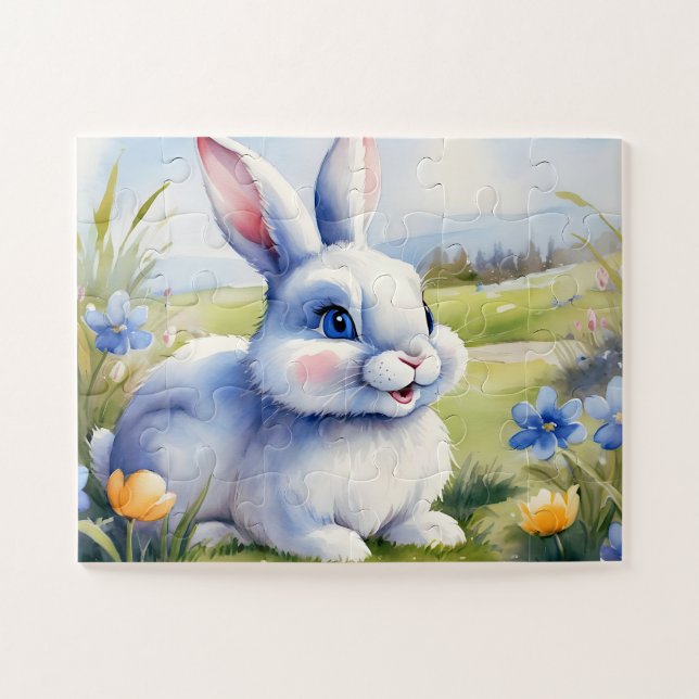 Puzzle Lapin de Pâques dans un jardin, Pâques (Horizontal)