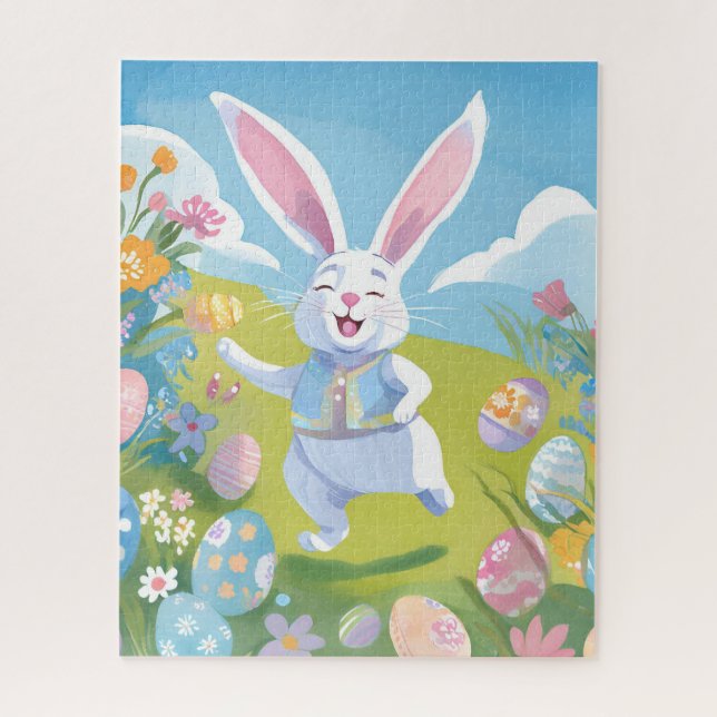Puzzle Lapin de Pâques | Fleur sauvage pastel de Pâques m (Vertical)