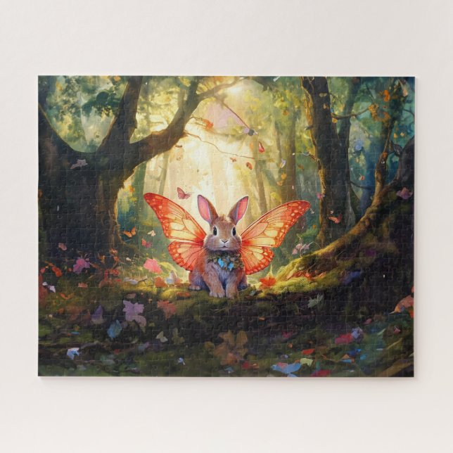 Puzzle Lapin fantaisiste dans une forêt enchantée (Horizontal)