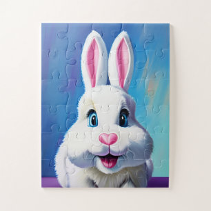 Puzzle lapin lapin adorable avec de mignons yeux et oreil