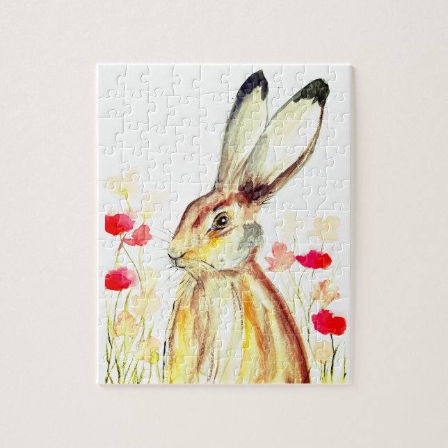 Puzzle Lapin Lièvre Pâques Animal Faune Mignon (Vertical)
