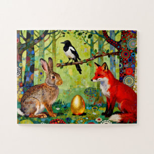 Puzzle Lapin, Pie, Renard et « Le Secret de la Forêt »