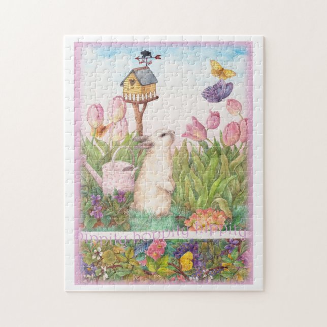 Puzzle Lapin Whimsical dans le jardin de printemps (Vertical)