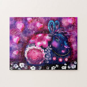 Puzzle Lapin Whimsical 'Lapin Glamour' Rose Violet