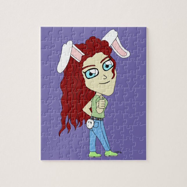 Puzzle Lapine chibi en fille donnant un pouce levé (Vertical)