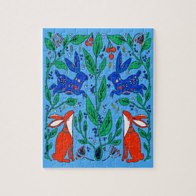 Puzzle Lapins d'art populaire (Vertical)