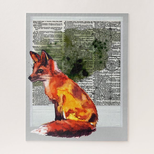 Puzzle L'aquarelle photo instantanée Fox (Vertical)